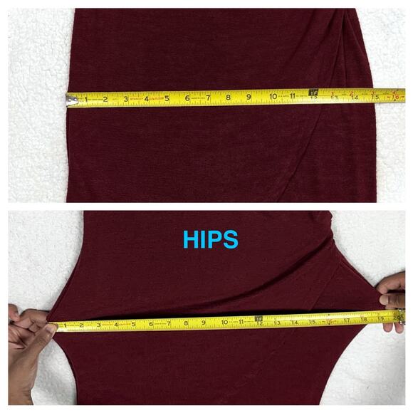 Leith Melange Wrap Ruched Dress Womens Size XS Red Dresses - Picture 14 of 16